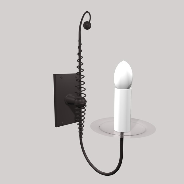 3d wrought iron wall lamp - WALL LAMP 5 by Carrara1